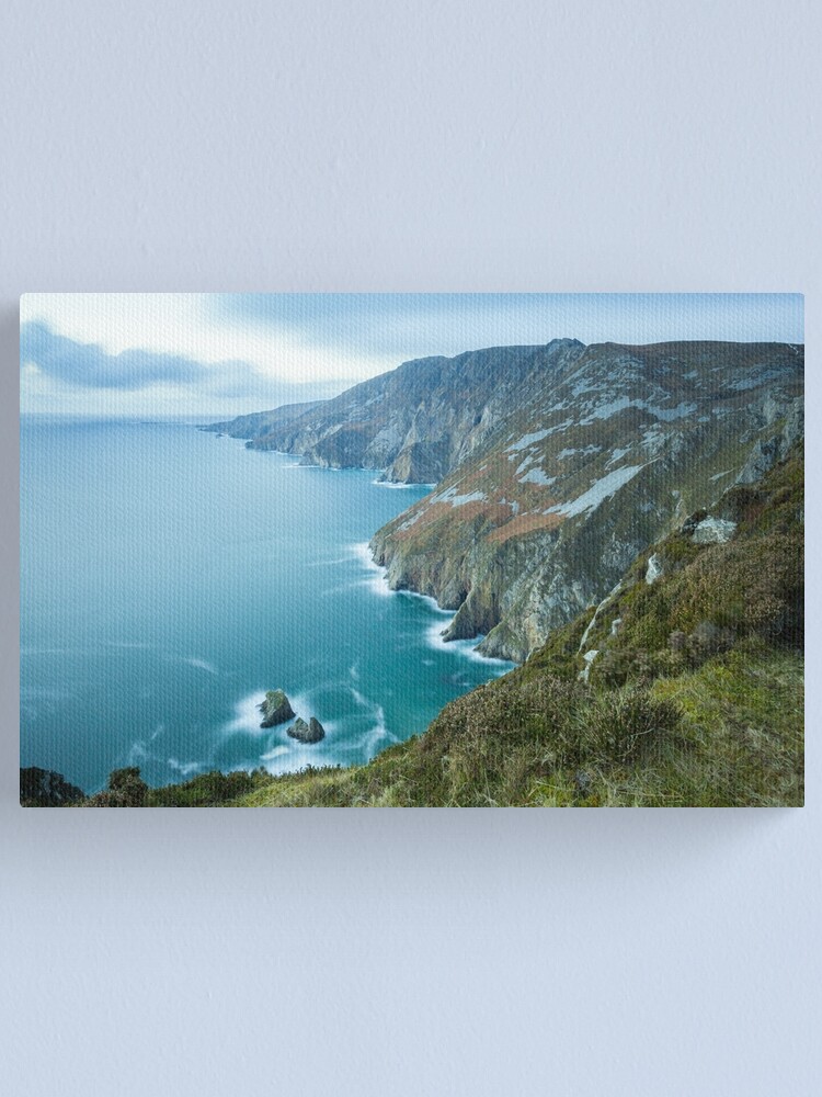 "Slieve League sea cliffs in Co. Donegal" Canvas Print for Sale by