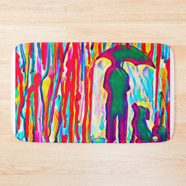 Item preview, Walking the dog in the colourful rain.  designed and sold by NatanDesigns.