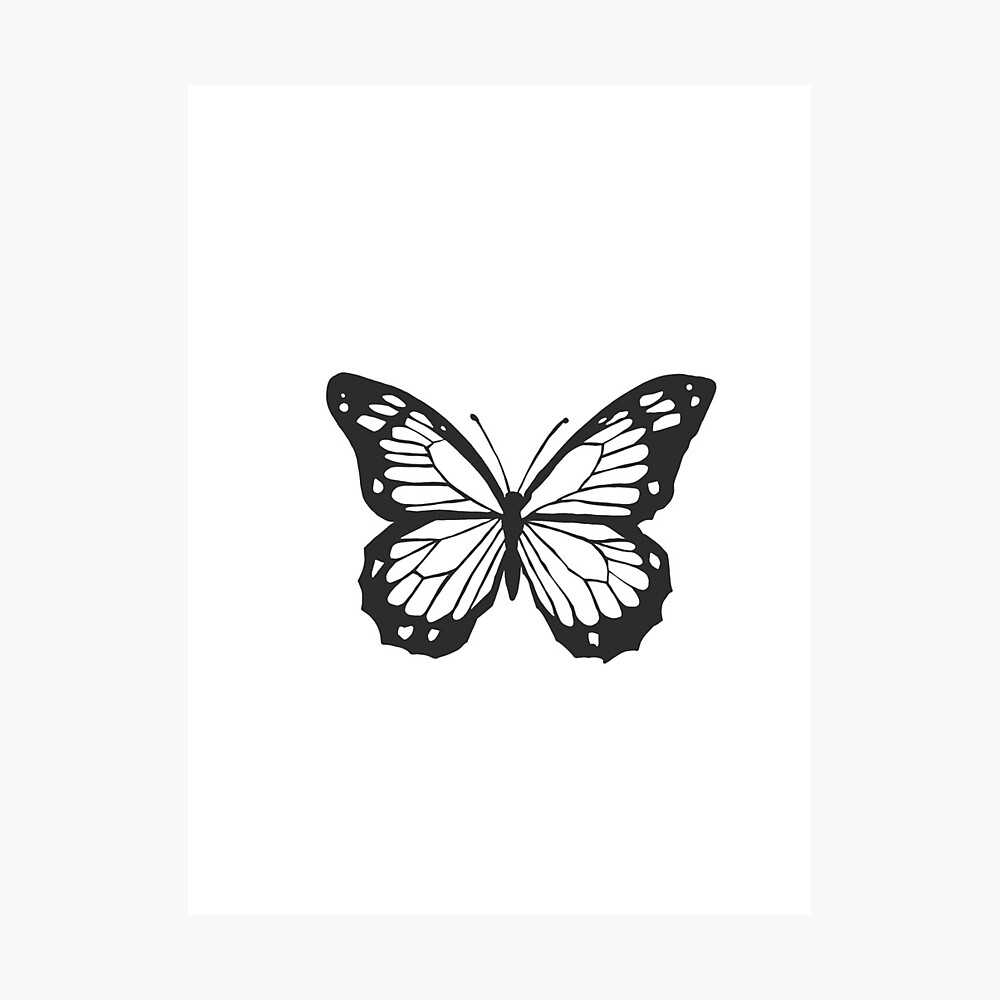 black monarch butterfly outline metal print by savannahgibson redbubble