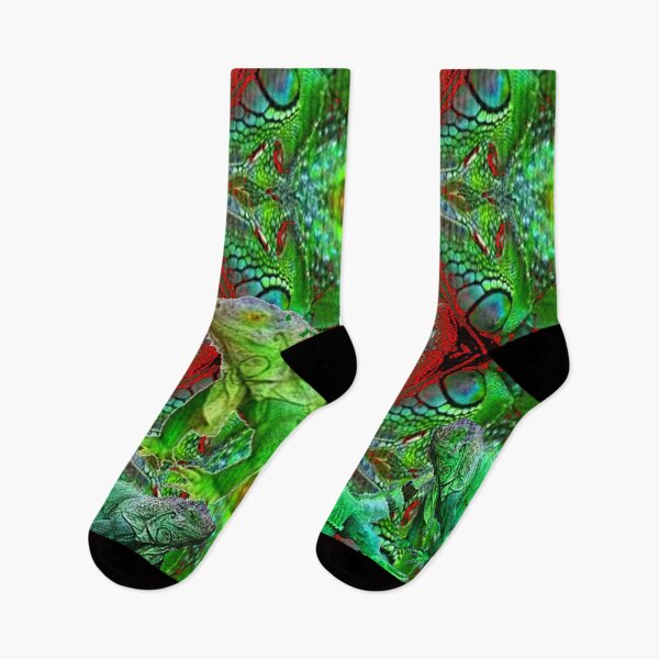 Item preview, GREEN IGUANAS CHINESE RED ART PATTERNS ABSTRACT designed and sold by sharlesart.