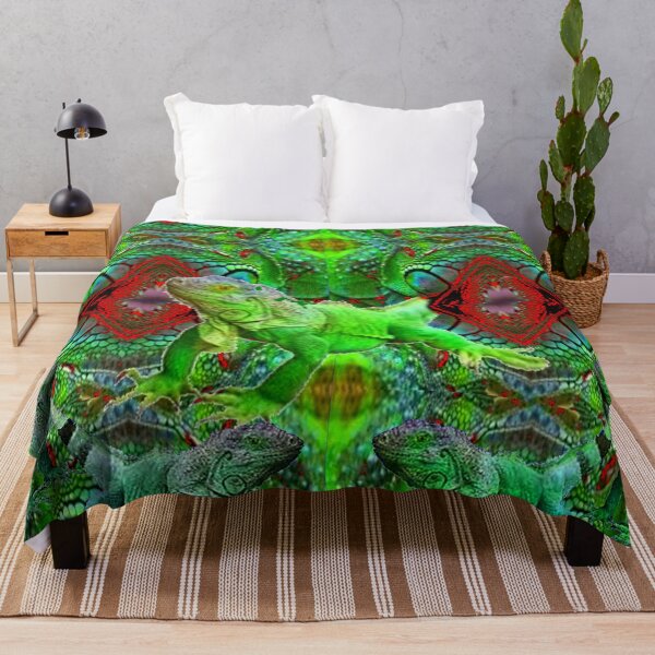 Item preview, GREEN IGUANAS CHINESE RED ART PATTERNS ABSTRACT designed and sold by sharlesart.