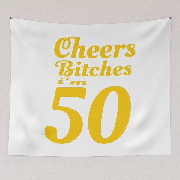 Item preview, Cheers Bitches I'm 50 - 50th Birthday graphic designed and sold by RedmonsDesigns.