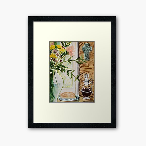 Eat this Bread, Drink this cup Framed Art Print