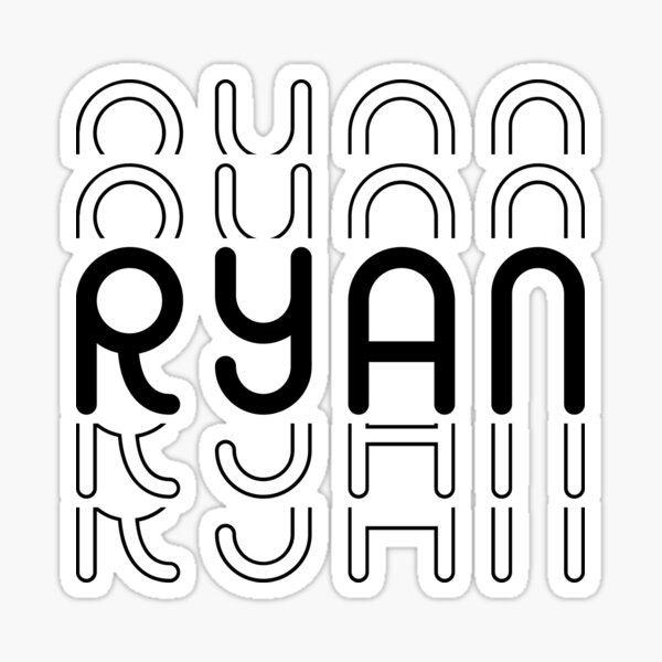 name-ryan-in-black-and-white-style-sticker-for-sale-by-time-is-money