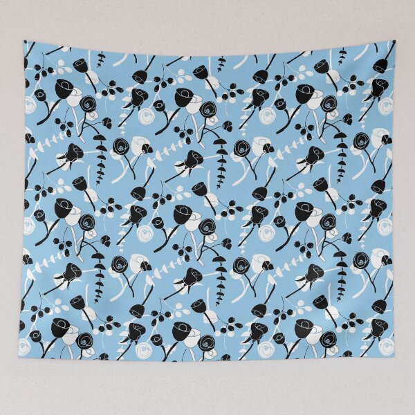 Item preview, Scattered Flowers in Blue designed and sold by BarbaraCDesigns.