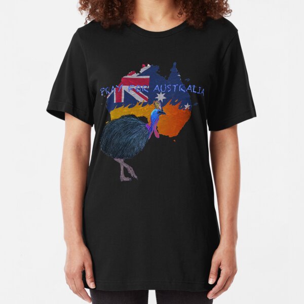 Pray for Australia Cassowary Slim Fit T-Shirt