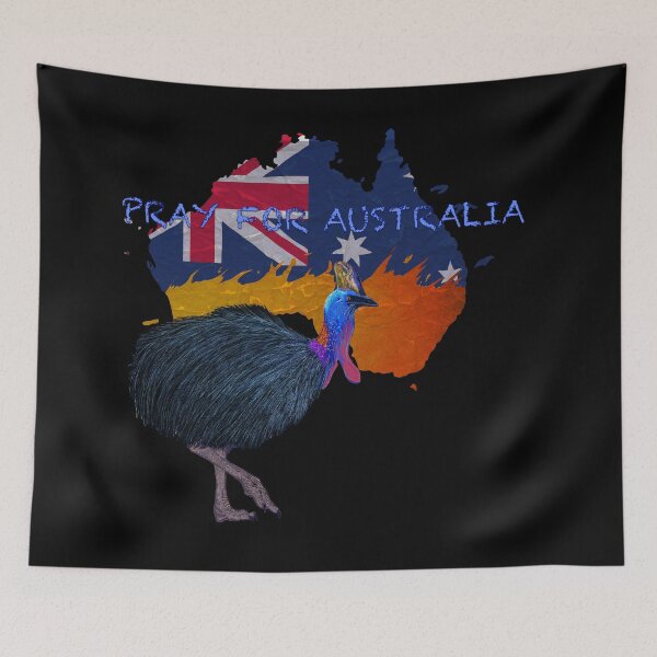Item preview, Pray for Australia Cassowary designed and sold by Alexandra Hall-Pinner Lee (Lex Lee Art).