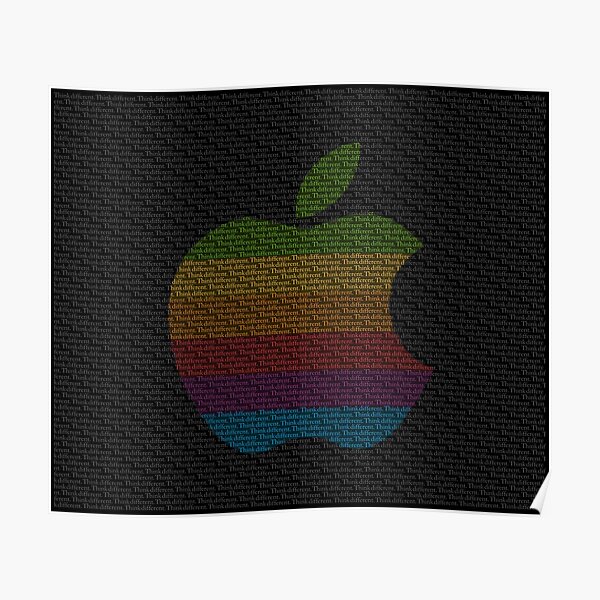 Retro Apple Logo "Think Different" Poster