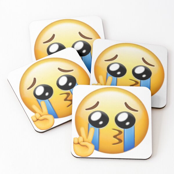 Item preview, crying peace sign emoji designed and sold by cam-michaud.