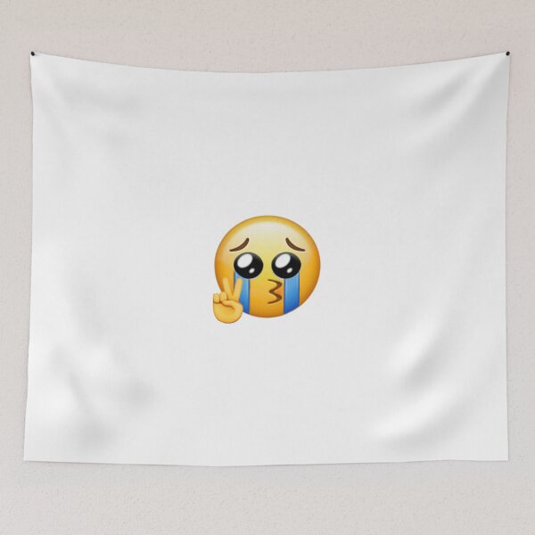 Item preview, crying peace sign emoji designed and sold by cam-michaud.