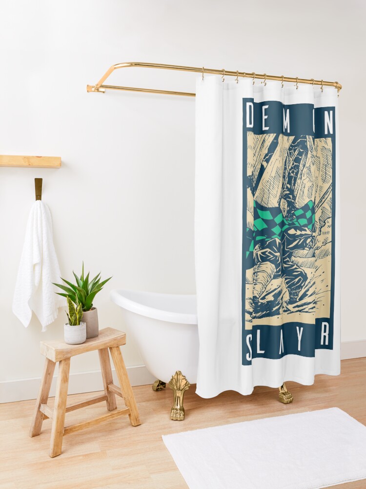 Alternate view of Demon Slayer Vintage Shower Curtain