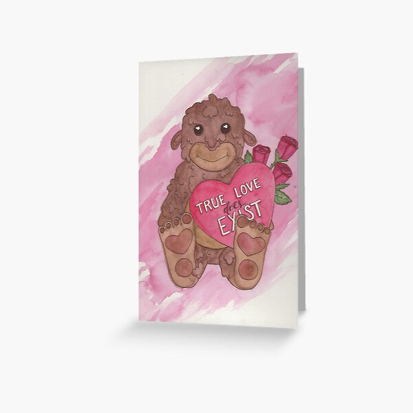 Bigfoot Valentine's Day Card Greeting Card