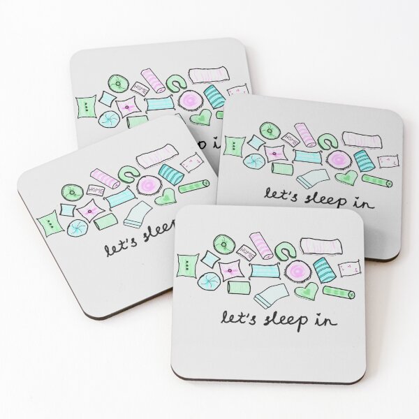 Item preview, "Let's Sleep In" Watercolor Pillows designed and sold by LochNestFarm.