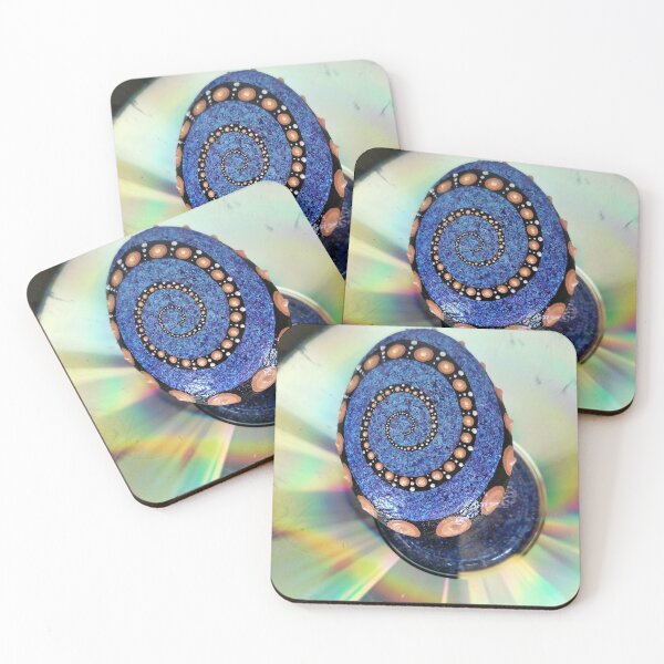 Item preview, Blue painted rock on cd designed and sold by karingetaz.
