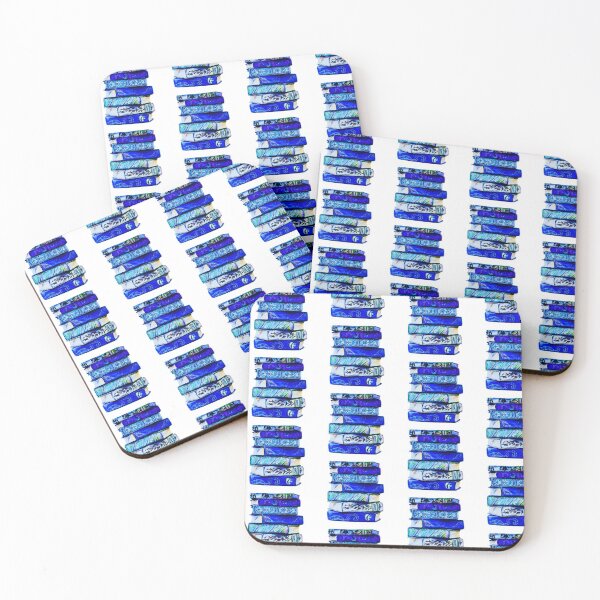 Item preview, blue stack of books  designed and sold by Alyson Zeller.