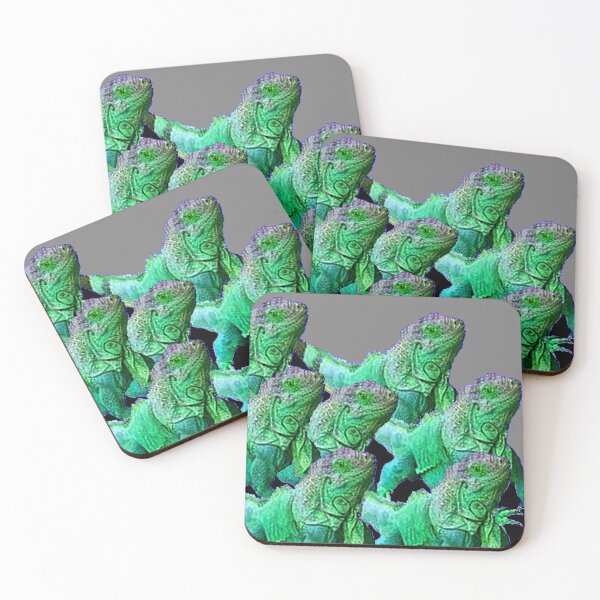 Item preview, HERD OF GREEN IGUANAS GREY ART PATTERNS designed and sold by sharlesart.