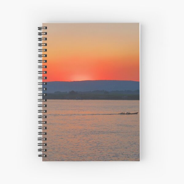Sunset on the Irrawaddy River, Myanmar Spiral Notebook