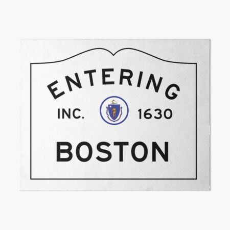 Item preview, Entering Boston - Commonwealth of Massachusetts Road Sign designed and sold by NewNomads.