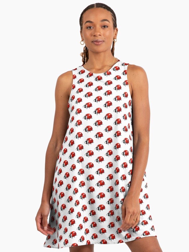 Ladybug, Lady Bug, Polka Dotted Insect Bugs A-Line Dress