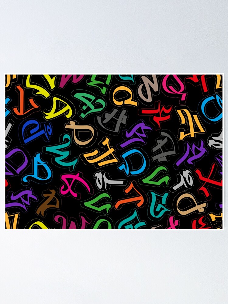 Graffiti Alphabet Poster By Moindo Redbubble