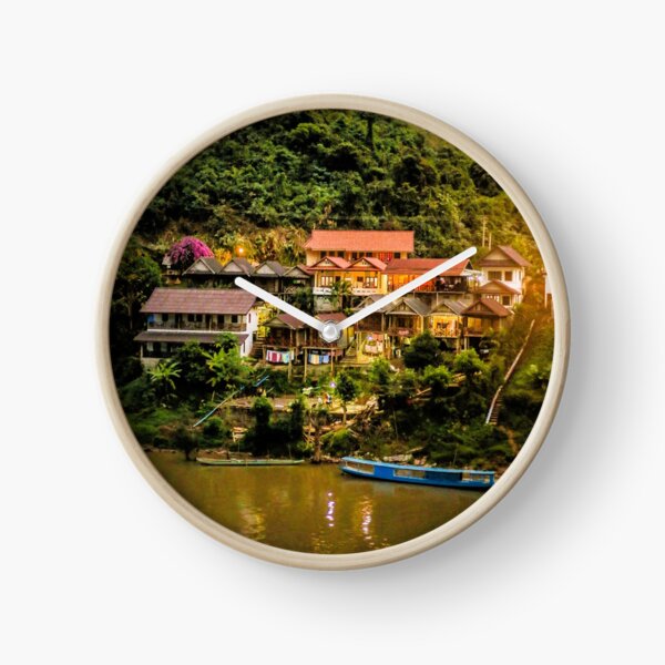 Southeast Asia River Evening Clock