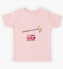 Love Owls on Tree Branch Kids Tee