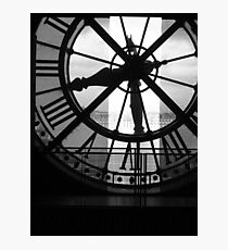 Musee D'Orsay Black & White Clock Photographic Print