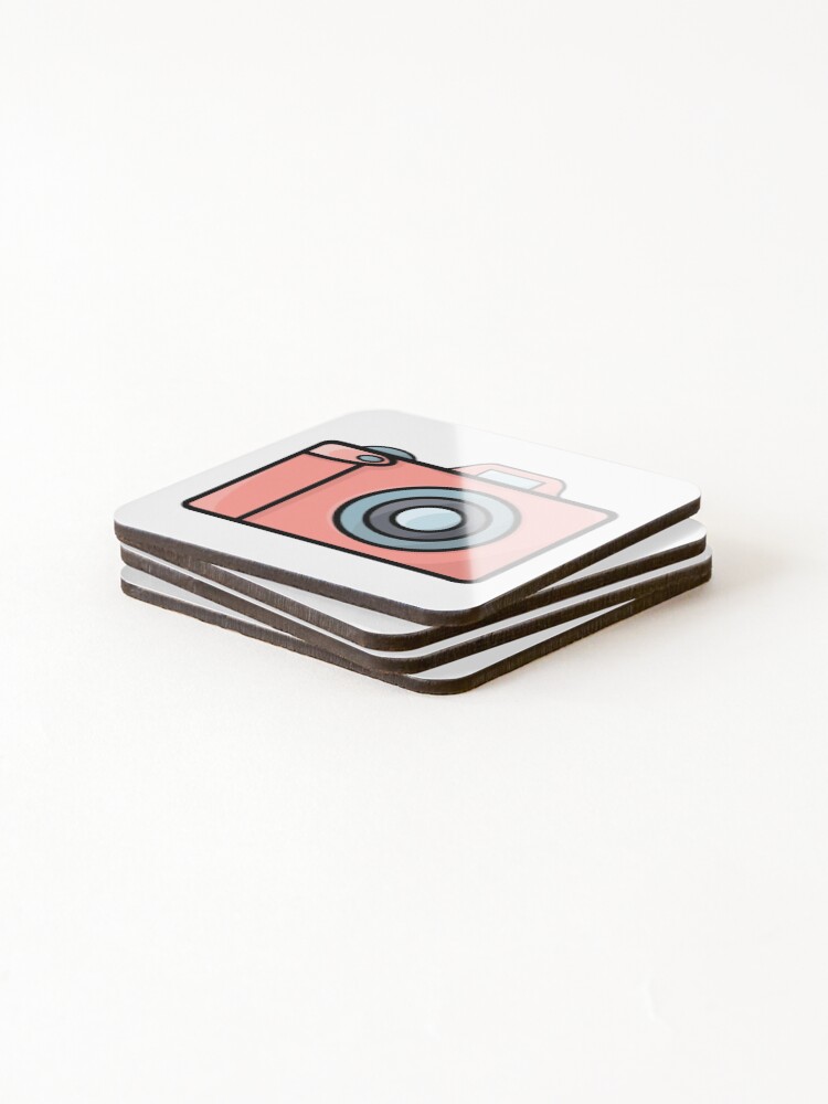 Thumbnail 4 of 5, Coasters (Set of 4), Pink DSLR Camera designed and sold by WidgetDesigns.
