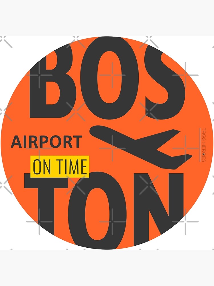 "Airport code Bos Boston Orange" Poster by Aviators Redbubble