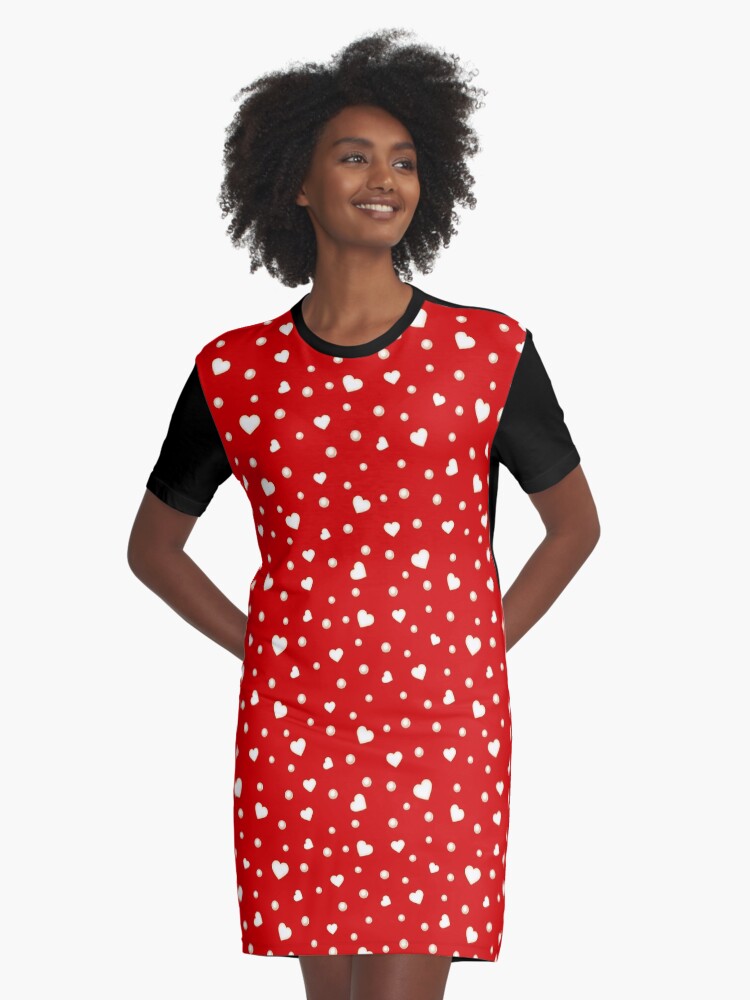 red heart print dress