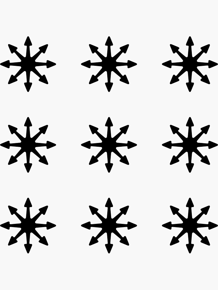 Thumbnail 3 of 3, Sticker, Chaos Star Pack (black) designed and sold by bugeats.
