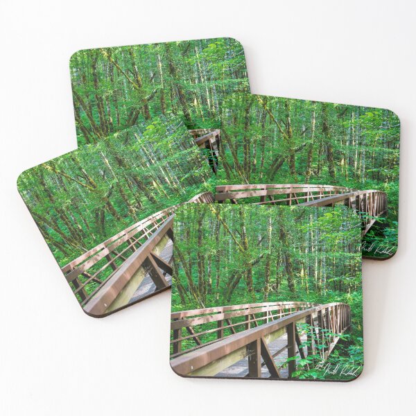 Item preview, Worn footbridge among bright green forest life designed and sold by KennethAscheri.