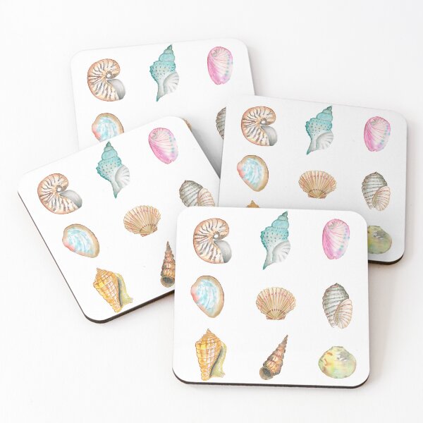 Item preview, Colorful Watercolor Sea Shells, Tropical Beach Seashells designed and sold by PandaAvenue.
