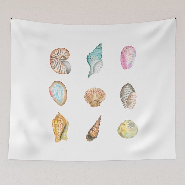 Item preview, Colorful Watercolor Sea Shells, Tropical Beach Seashells designed and sold by PandaAvenue.