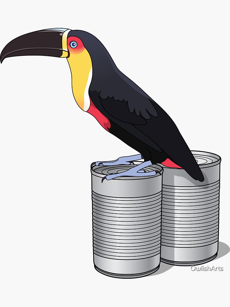 Thumbnail 3 of 3, Sticker, Toucan Two Cans designed and sold by OwlishArts.