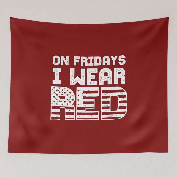 Item preview, On Fridays I Wear Red Friday American Flag Deployed Solders Supporter  designed and sold by alenaz.