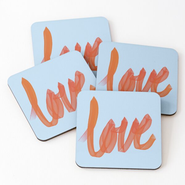 Item preview, Written Love | Red/Orange | Blue Background  designed and sold by Bridget Beswick.