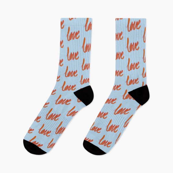 Item preview, Written Love | Red/Orange | Blue Background  designed and sold by Bridget Beswick.