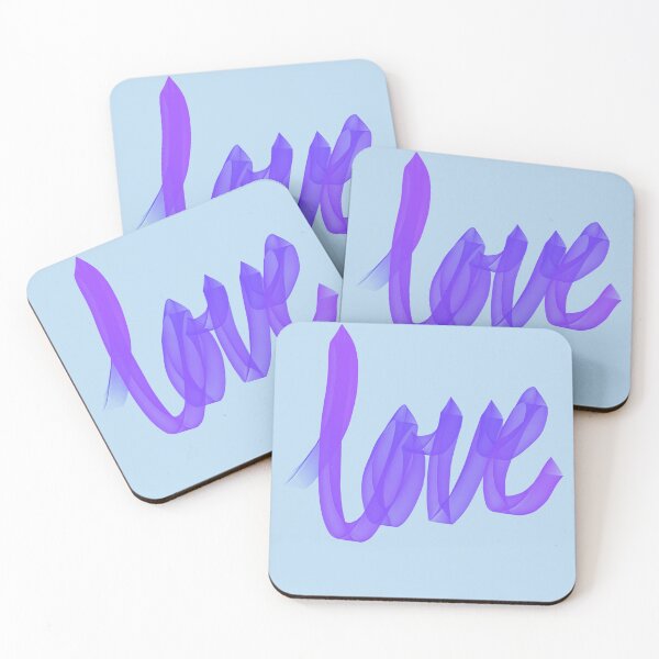 Item preview, Written Love | Purple/Violet | Blue Background  designed and sold by Bridget Beswick.