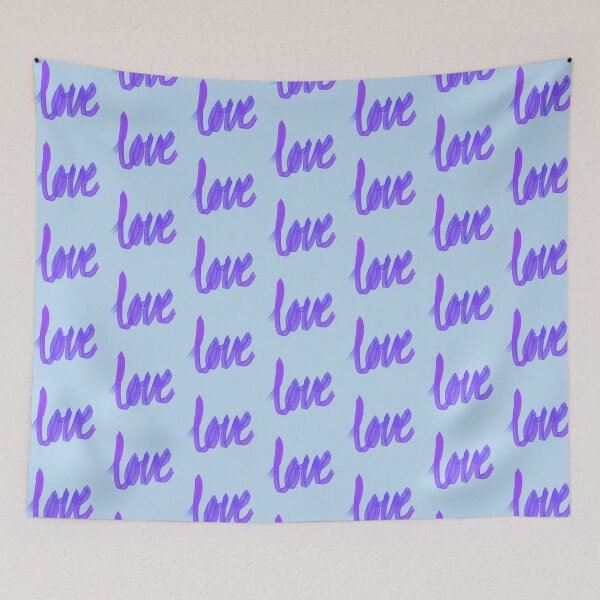 Item preview, Written Love | Purple/Violet | Blue Background  designed and sold by Bridget Beswick.