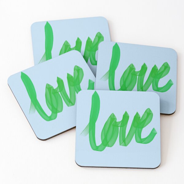 Item preview, Written Love | Green | Blue Background  designed and sold by Bridget Beswick.