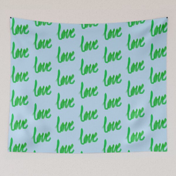 Item preview, Written Love | Green | Blue Background  designed and sold by Bridget Beswick.
