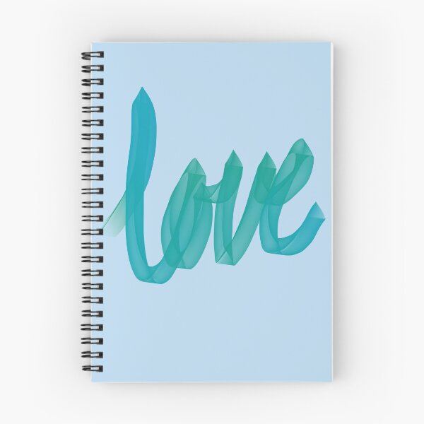 Item preview, Written Love | Aqua/Turquoise | Blue Background  designed and sold by Bridget Beswick.