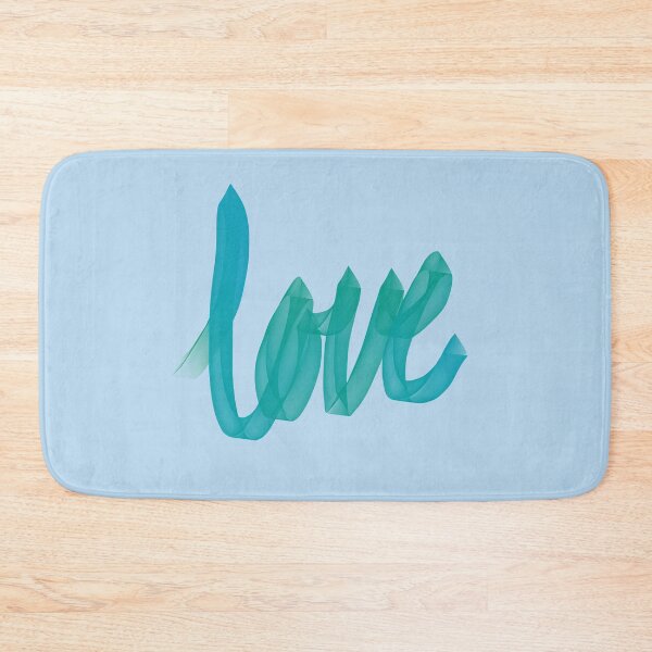 Item preview, Written Love | Aqua/Turquoise | Blue Background  designed and sold by Bridget Beswick.