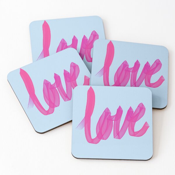 Item preview, Written Love | Pink | Blue Background  designed and sold by Bridget Beswick.