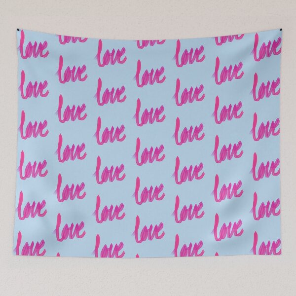 Item preview, Written Love | Pink | Blue Background  designed and sold by Bridget Beswick.