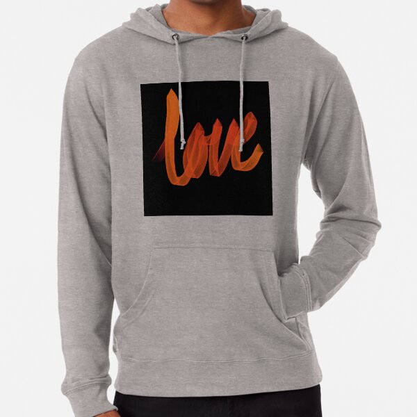 White hoodie with orange writing clearance