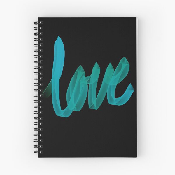 Item preview, Written Love | Aqua/Turquoise | Black Background  designed and sold by Bridget Beswick.