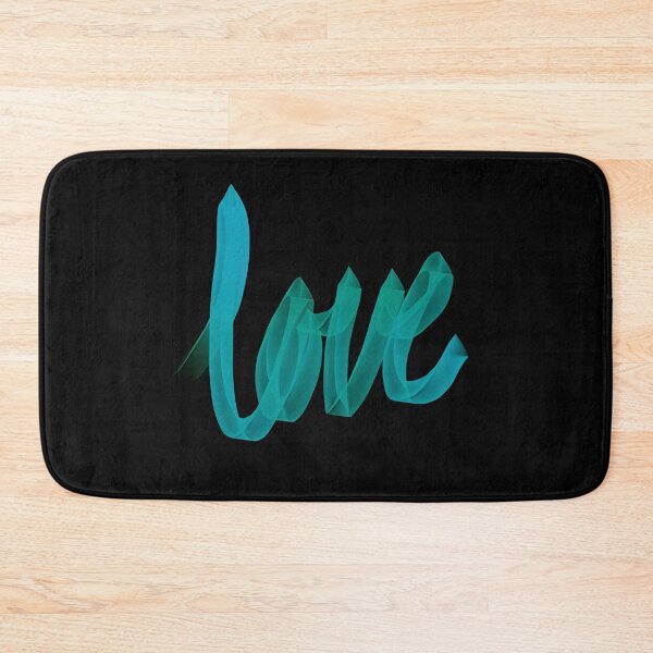 Item preview, Written Love | Aqua/Turquoise | Black Background  designed and sold by Bridget Beswick.