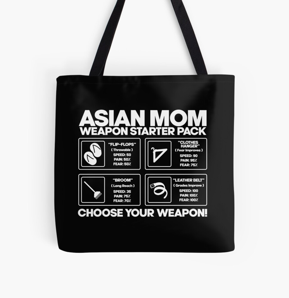 ASIAN MOM WEAPONS Sticker for Sale by Sijjon